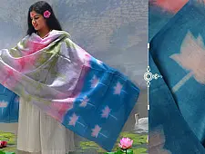 रंग महल ☙ Clamp dyed chanderi silk dupatta { कमल } ☙ 1